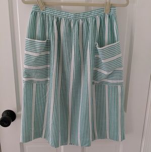 Vintage Green Striped Skirt